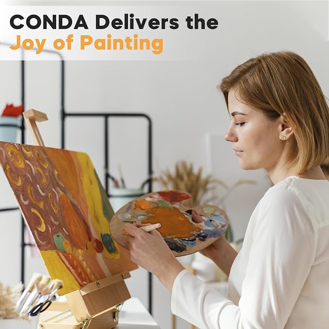 CONDA Canvas Boards for Painting,100% Cotton Canvas Panels, White Blank Canvases, Primed, Acid-Free, Artist Quality for Acrylic, Pouring Watercolor & Oil Painting 11 x 14 inch, 24 Pack