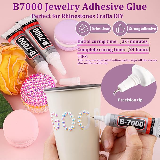 25000Pcs Resin Rhinestones for Crafting, White AB 2-6mm Mixed Sizes Non Hotfix Flatback Gems with 1Pcs Glue, Bedazzling Crystal for DIY Craft Clothing Mugs Tumblers Shoes Fabric Decor Nail Art