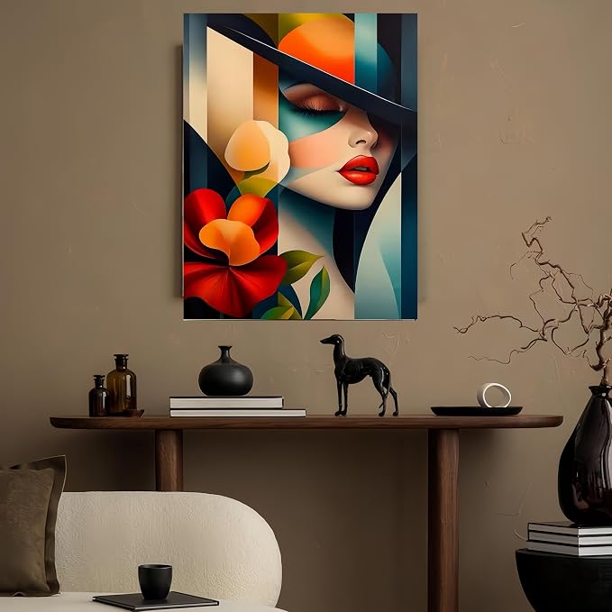 DOTSTART Paint by Numbers for Adults,Beautiful Woman with Flower Adult Paint by Number Kits on Canvas,DIY Paint by Numbers Easy,Number Painting Acrylic Oil Painting,for Home Wall Decor 15.7X19.7 Inch