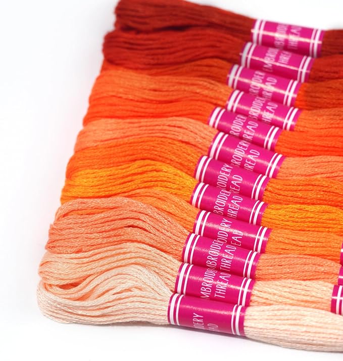 Friendship Bracelet String 12 Skeins, Embroidery Floss Cross Stitch Embroidery Thread Floss Bracelet Making Yarn, Craft Floss (Red Series)