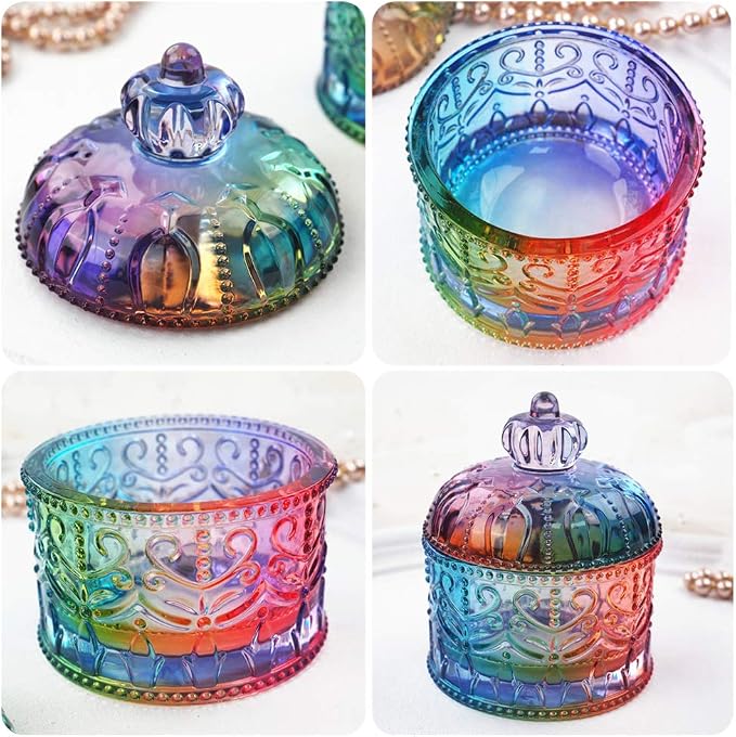 Vintage Jar Resin Mold with Lid Silicone Storage Box Mould for Epoxy Casting DIY Resin Crafts Kits Rustic Bottle Display Jewelry Trinket Container Candle Holder Home Decor Organizer Gift