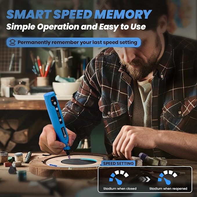 HARDELL Cordless Rotary Tool Kit Mini Rotary Tool with 69 Accessories | USB-C Rechargeable 5 Variable Speeds 5000-18000RPM for Engraving Sanding Polishing Wood Carving Drilling and DIY Craft