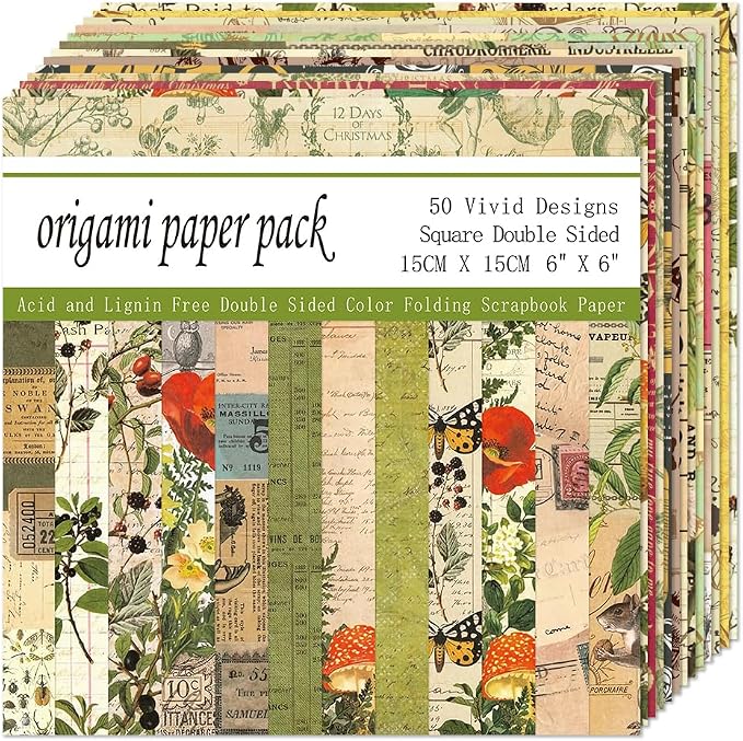 6x6" Origami Paper,50Sheets Double Sided Colored Paper,Square Craft Paper
