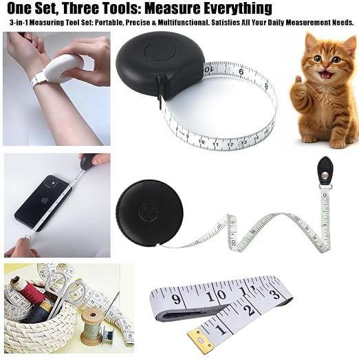 Tape Measure Body Measuring Tape 80inch/205cm Lock Pin Retract Tape Measure for Tailor Fitness Clothes Sewing Handcrafts Weight Loss Body Measurement