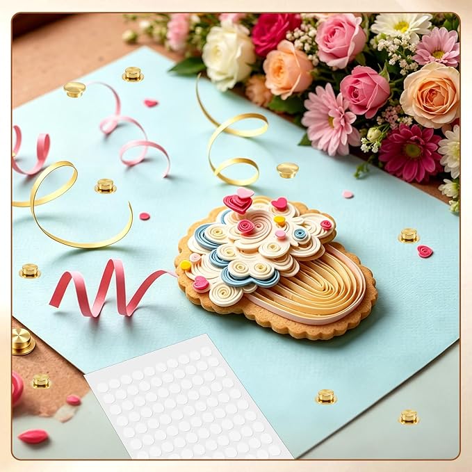 20Pcs Card Making Rotating Spinners Dies, 360° Smooth Spinners for DIY Paper Crafts Scrapbooking Jewelry Nail Art, Mini Metal Bearings for Greeting Cards, Gold 5x7x2.5mm