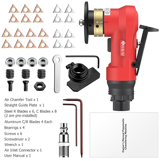 Upgraded Pneumatic Chamfer Tool with Straight Guide Plate Save Guide Wheels