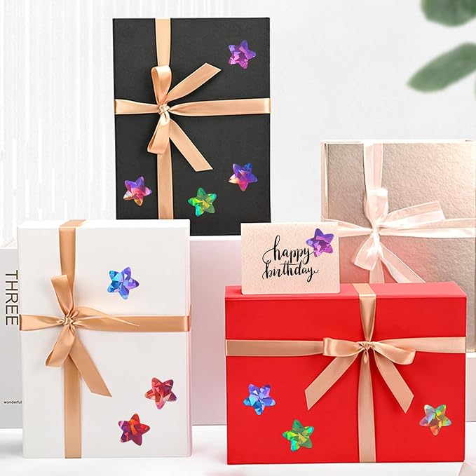 Imeepa 500PCS Rainbow Star Stickers, 1" Multi-Color Lables for Kids Reward