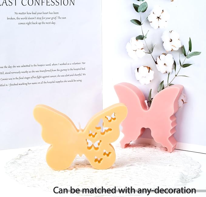 Resin Butterfly Molds Silicone, 2 Pack Silicone Molds for Epoxy Resin | Butterfly Resin Molds, Deep Epoxy Butterfly Mold for Soap, Candle Casting, Flower Bouquet Preservation Wedding Decor Flexible