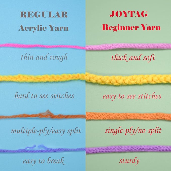 Yarn for Crocheting and Knitting Green Red Orange Cotton Crochet Knitting Yarn for Beginners with Easy-to-See Stitches Cotton-Nylon Blend Easy Yarn for Beginners Crochet Kit(3x50g)