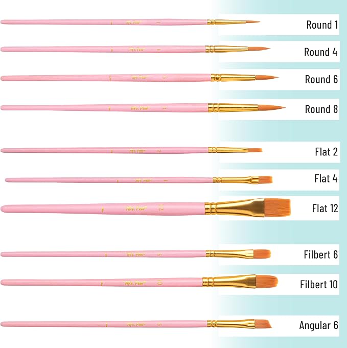 Mr. Pen- Acrylic Paint Brushes Set, 10 Pack, Round & Pointed Tip