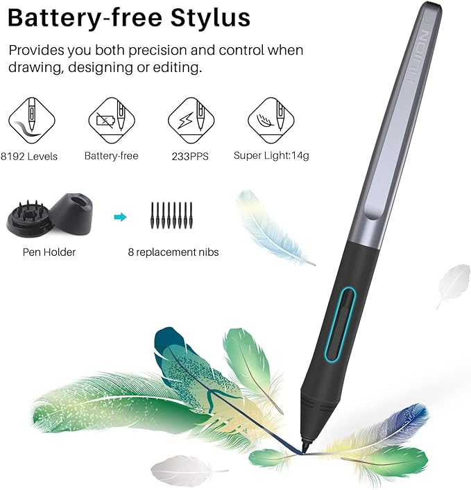 HUION Inspiroy H640P 6x4 inch Drawing Tablet 8192 Pen Pressure | Battery-Free Stylus, Tilt, 6 Hot Keys, Work with Mac/PC/Android, Digital Art for Beginner, Drawing, Writing, Design, Teaching