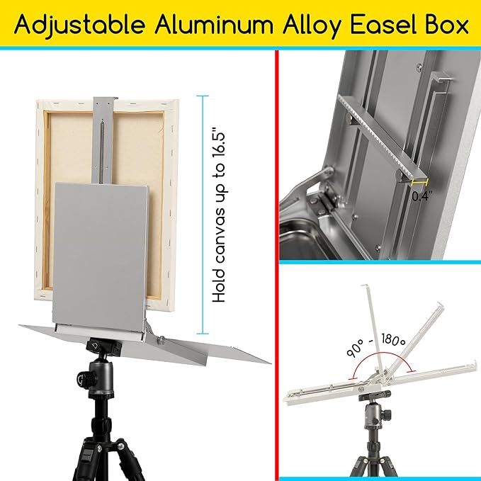 MEEDEN Plein Air Easel for Painting: Aluminum Alloy Sketchbox Easel