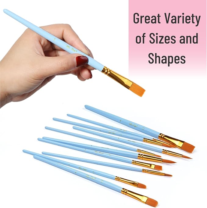 Mr. Pen- Acrylic Paint Brushes Set, 10 Pack, Round & Pointed Tip