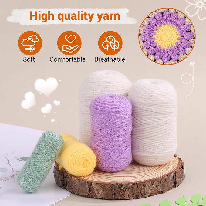 Fedmut Crocheted Starter Kit Phone Bag Crochet Kit with Yarn Hook for Adult