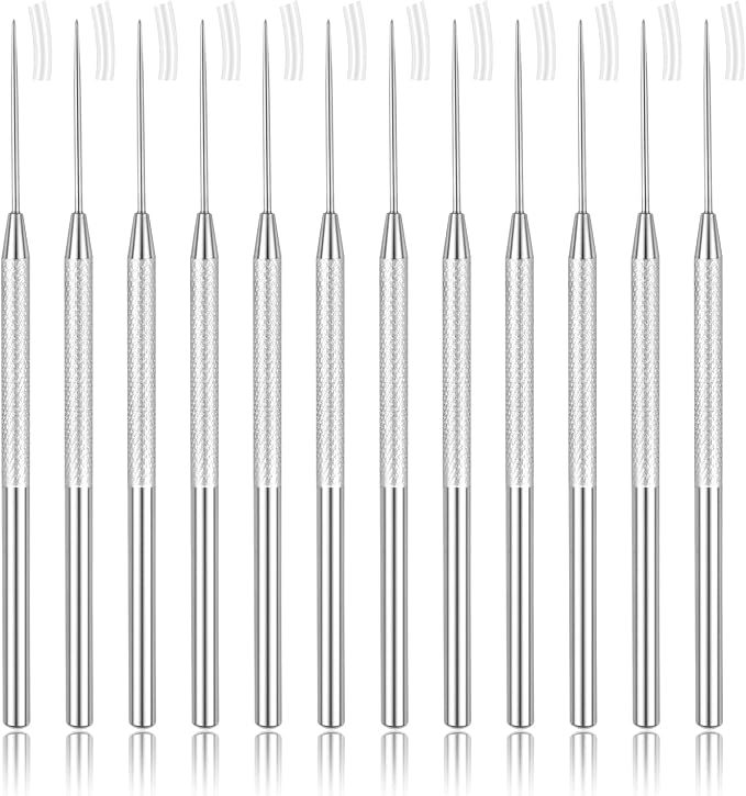 12 PCS Pottery Needle Tool, Clay Needle Tools, Stainless Steel Ceramic Detail Tools, Sculpting Tools Supplies for Ceramics, Sculpting, DIY Craft and Detailed Carving