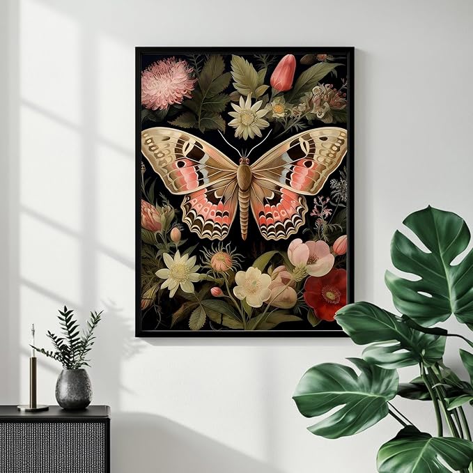 Moth Paint by Numbers Kit for Adults, 16x20 inch | DIY Painting Kits Crafts for Adults, Relieve Stress, Gift, Home Wall Decor