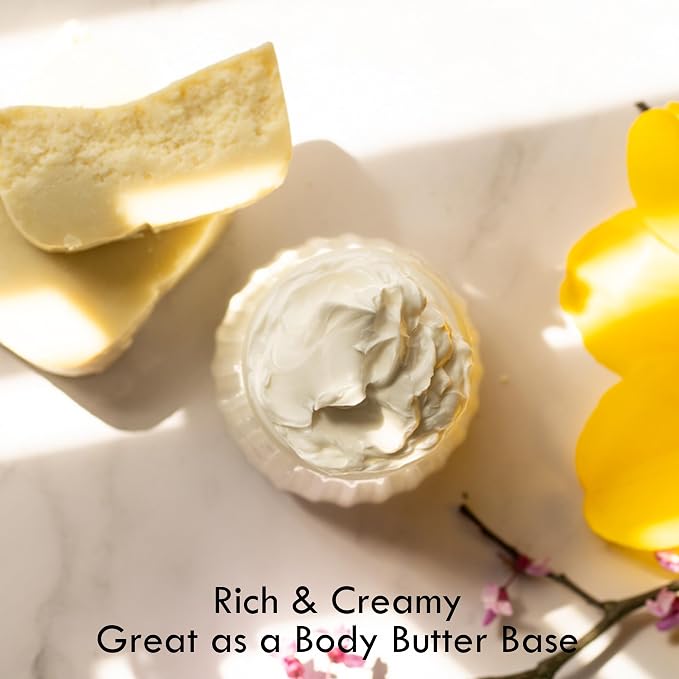 Refined Shea Butter Unscented - 100% Pure African Shea Butter for Hair and Dry Skin - Use for Soap Base, Face and Body Moisturizer, for DIY Whipped Body Butter and Lip Balm 8 oz Bar