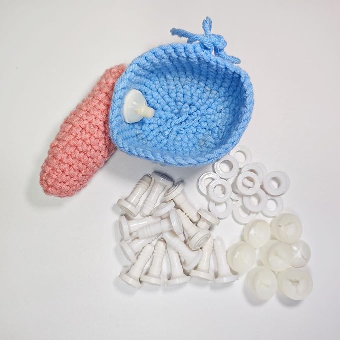 RuWfpz Doll Joints for Amigurumi Crochet 15mm 20 Sets Plastic White 5/8"
