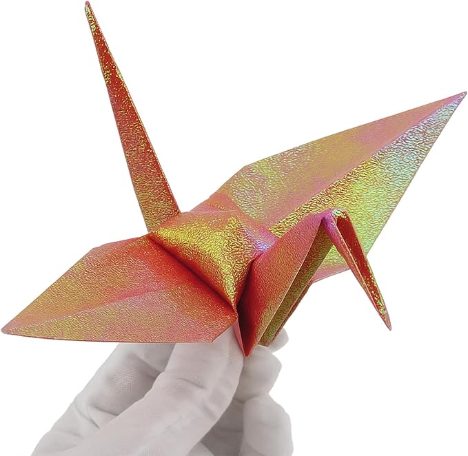 150 Sheets Origami Paper, Square Glitter Cardstock Shiny Laser Paper, Cute Romantic Craft Supplies for Handicrafts Craft Party Decor, 3 Types x 50 Sheets (7.87", 5.91", 3.94")