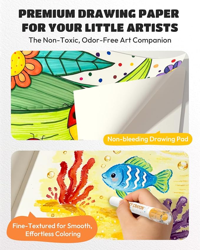 JUPITEARTH Drawing Paper for Kids 9x12 Inch 2-Pack 100 Sheets