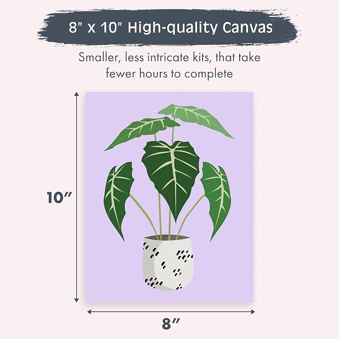 Pink Picasso Paint by Number Kit, All Ages, 8x10, Just Leafy | Mid Century Modern Collection, Acrylic Paints and Brushes included, Pre-printed high quality canvas, DIY art kit, Gift-ready