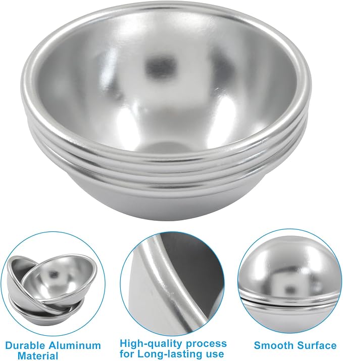 Hitefu 12 Pcs 2.1(5.5cm) Inch Metal Bath Bomb Molds