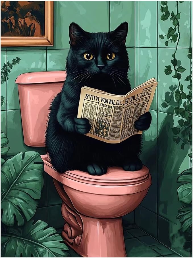 Black Cat Paint by Numbers Kit for Adults, 16x20 inch | DIY Painting Kits Crafts for Adults, Relieve Stress, Gift, Home Wall Decor