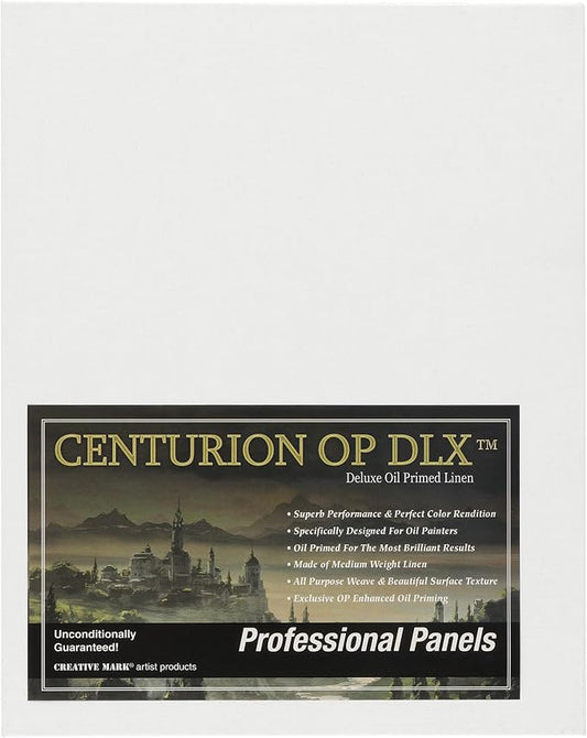 Centurion Deluxe Professional Oil Primed Linen Canvas Panels - 8"x8" - 6 Pack of Linen Canvases for Painting, Artwork and More