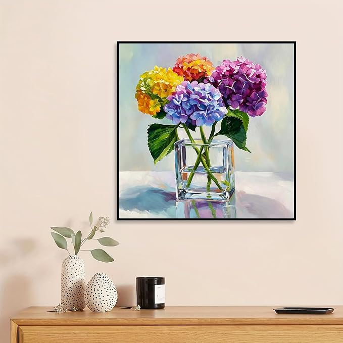 Diamond Art Kits for Adults,Hydrangea flowers Diamond Painting Kits 12x12in