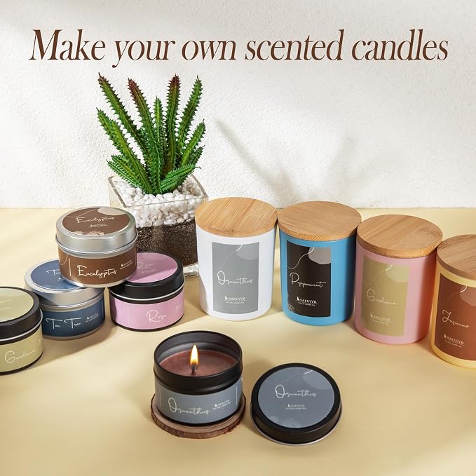 SAEUYVB Candle Making Kit for Adults,Candle Making Supplies with Wax Melter | Beginner-friendly,Complete Starter Candle Kit with 3 lbs Soy Wax,10 Candle Jars,10 Scents,Dyes and More, Perfect forDIY Craft