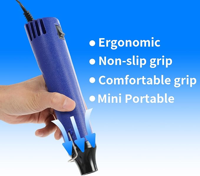 Heat Gun 300w, Handed Hot Air Gun for Crafting and DIY (Blue)