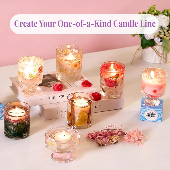 2-in-1 Soy & Jelly Wax DIY Candle Making Kit for Beginners & Adults