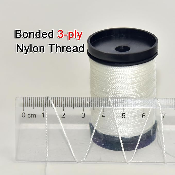 30 Yards Heavy Duty Extra Strong Upholstery Nylon Sewing Thread for Machine, Home, Hand, Craft, and Denim Leather，Color：White