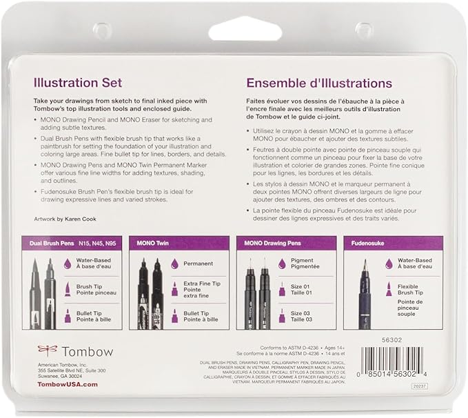 Tombow 56302 Illustration Set. Tools for Drawing and Illustrating