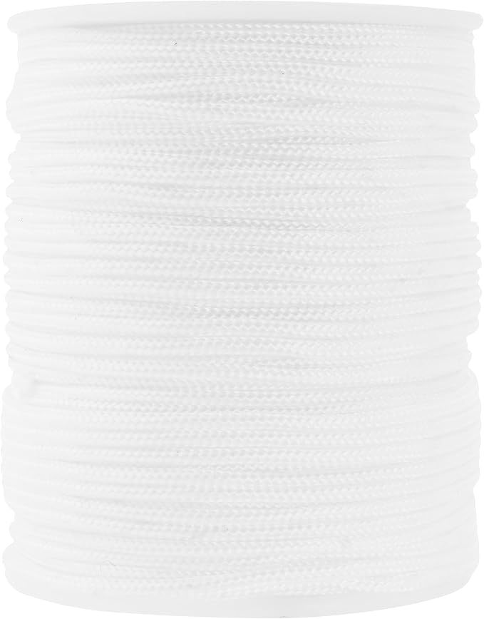 Mandala Crafts 2mm White Rattail Nylon Satin Cord for Jewelry Making