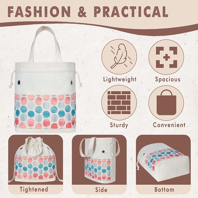 TOGETRUE Yarn Bag, Knitting Crochet Tote Bag, Yarn Storage Bags Organizer, Crochet Bags for Crocheting Project, Store Skein Ball, Short Knitting Needle (Point Shape)