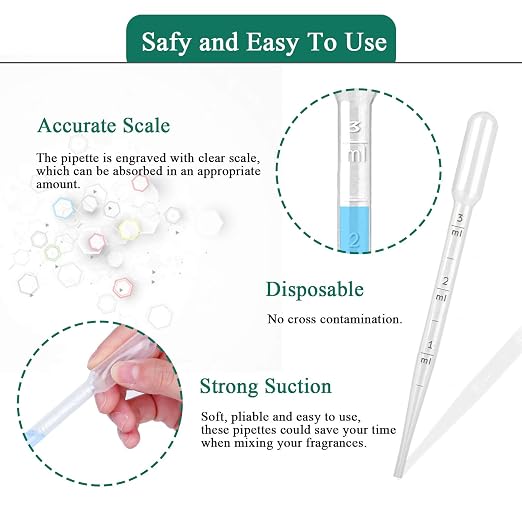 moveland 1000PCS 3ml Disposable Plastic Transfer Pipettes for Lab, Oil, Art | Strong Suction, Leak-Proof, Clear Graduated Scale, Food-Grade PE, Non-Toxic for Aquariums, Classroom Experiments, Schools