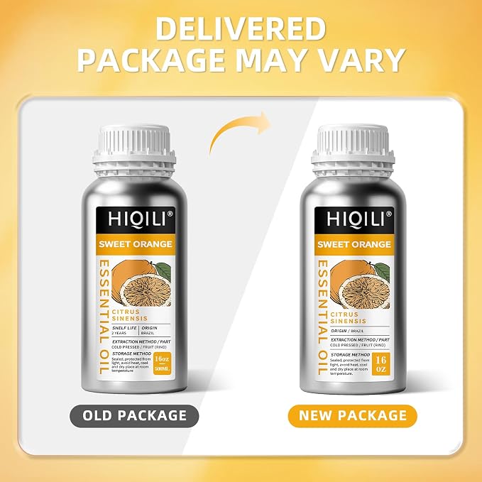 HIQILI Sweet Orange Essential Oil Large Capacity for Skin Care & Diffusers