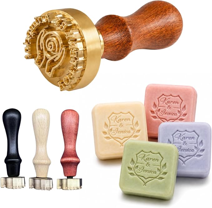 Custom Soap Stamp for Homemade Soap, Durable Handmade Soap Making Tool | Personalized Unique Logo Text Design Brass Stamps, Wedding Craft Gift, DIY Imprint Signature Branding, Pottery Clay Stamps
