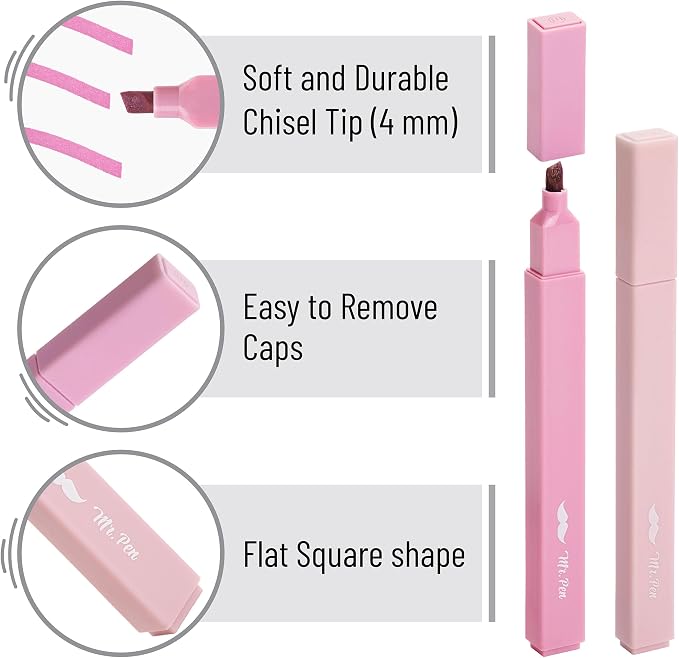 Mr. Pen- Aesthetic Highlighters, 16 pcs, Chisel Tip, Assorted Colors, No Bleed Bible Highlighter Pastel (Pack of 2)