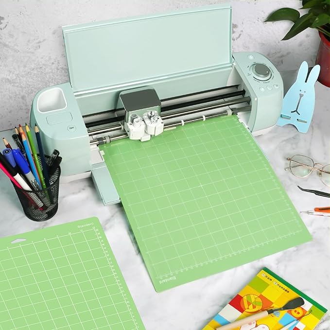 Gwybkq Standard Cutting Mat 12x12 in, 3 Pack Adhesive Sticky Green Mats | Compatible With Cricut Maker/Explore, Replacement Accessories for Crafts, DIY Gifts, Sticky Surfce keeps Materials Locked