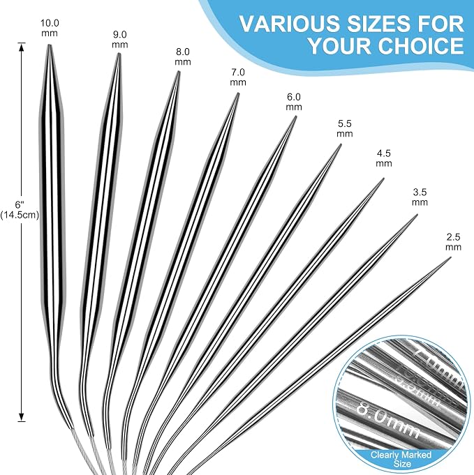 Aeelike Circular Knitting Needles Set, 2.5-10 mm Round Needle, 32 inches