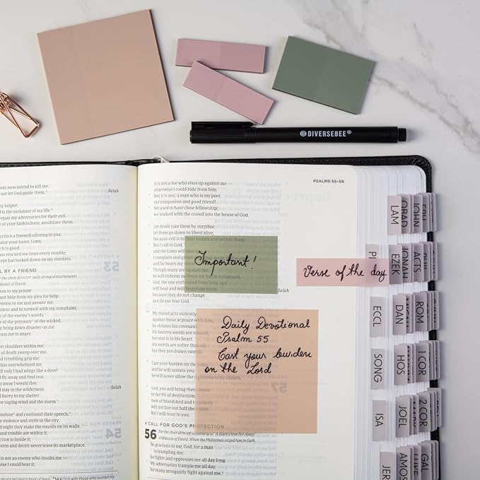 DiverseBee Transparent Sticky Notes Set with Quick Dry Pen (Pastel)