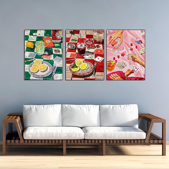 6 Pack Poker Diamond Art Kits for Adults Diamond Painting Kit for Beginner | Vintage 5D DIY Diamond Dots Full Drill Crafts for Gem Art Dot Art for Adults Home Wall Decor for Teens Boys Girls 12x16 inch