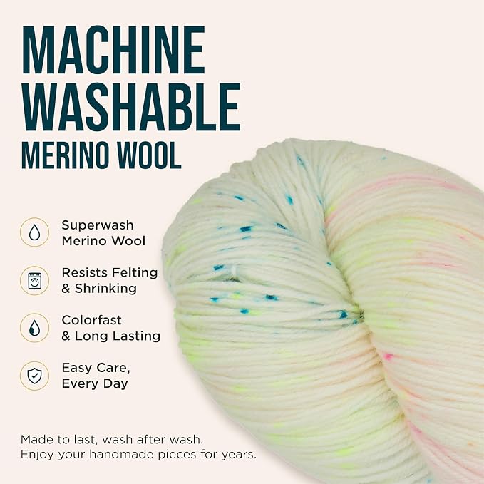 KnitPro Symfonie Fingering Weight Merino Wool Yarn 100g, Neon Confetti