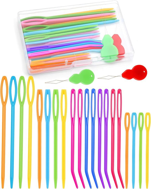 Bupete 25 PCS Yarn Needles, Tapestry Needle Darning Needles for Yarn | Crochet Needle Plastic Needles for Yarn, Weaving Needles, Large Eye Blunt Knitting Needles for Sewing, Knitting, Crochet