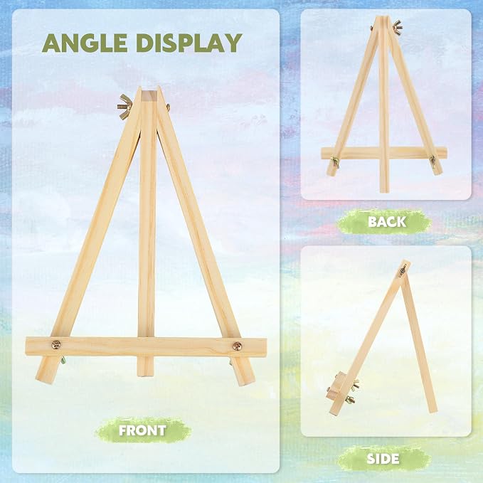 8 Pack 9 Inch Easel for Painting | Wooden Easel Stand for Sign Table Top Small Art Easel for Artists and Students