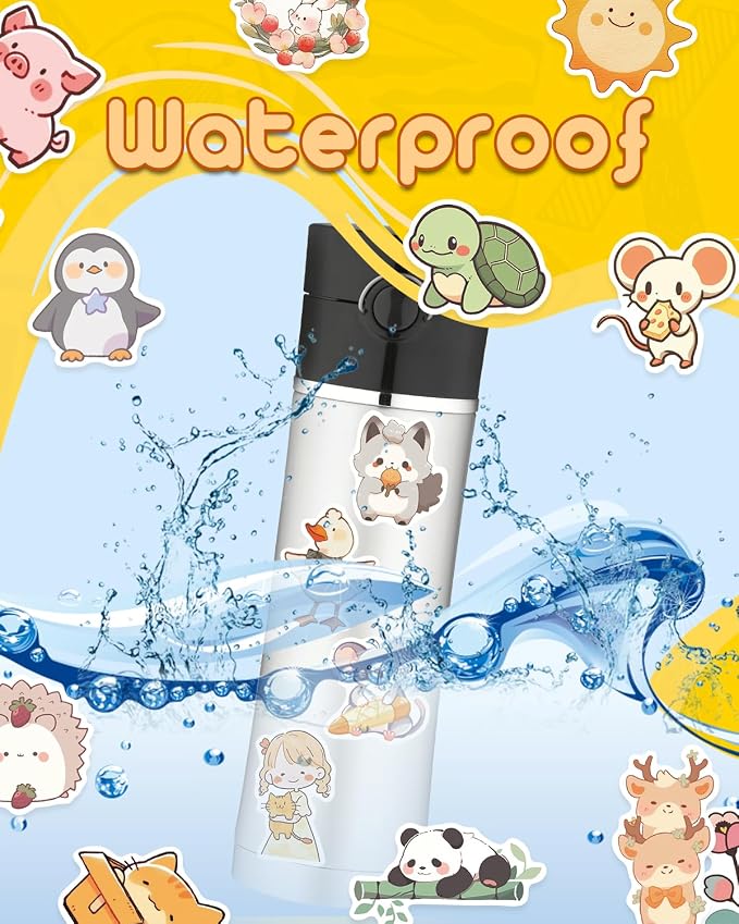 AOWDIAO 100 Pcs Cute Animal Stickers for Kids Vinyl Water Bottle Stickers Cute Stuff for Kids Gifts Party Favors Classroom Must Haves