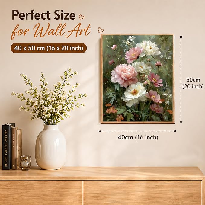 AUKELHJ Paint by Numbers Kit for Adults Beginner, Flowers, 16X20 Inch | Paint by Number for Adults, Beginner Friendly, High-Definition Color Canvas, Stress Relief, Home Decor, Gifts, Unframed