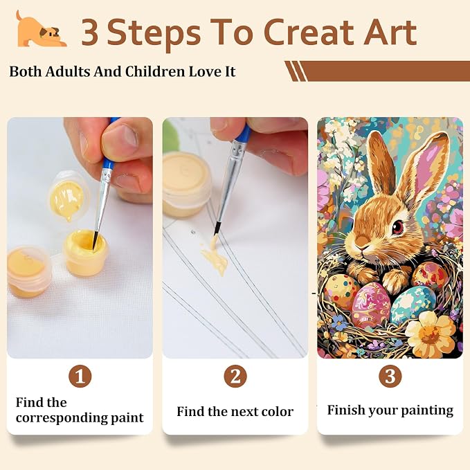Reivworl Easter Paint by Numbers Kit for Adults Beginner 16×20 inch